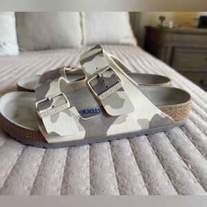 Birkenstock Beige Camouflage Sandals